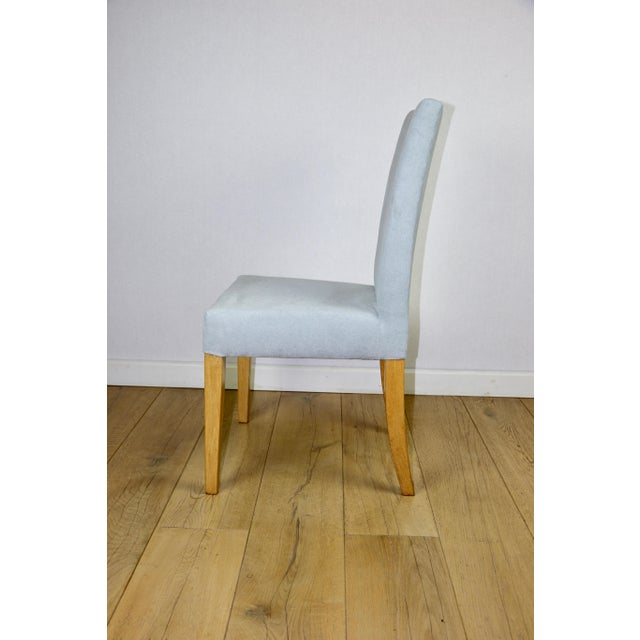 Celadon Blue Upholstered Oak Chairs from Ikea, 1970s, Set of 2 For Sale - Image 6 of 13