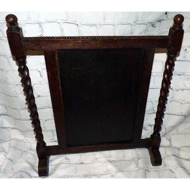 Early 20th Century Early 20th Century English Georgian Revival Mahogany Barley Twist Fireplace Screen For Sale - Image 5 of 6
