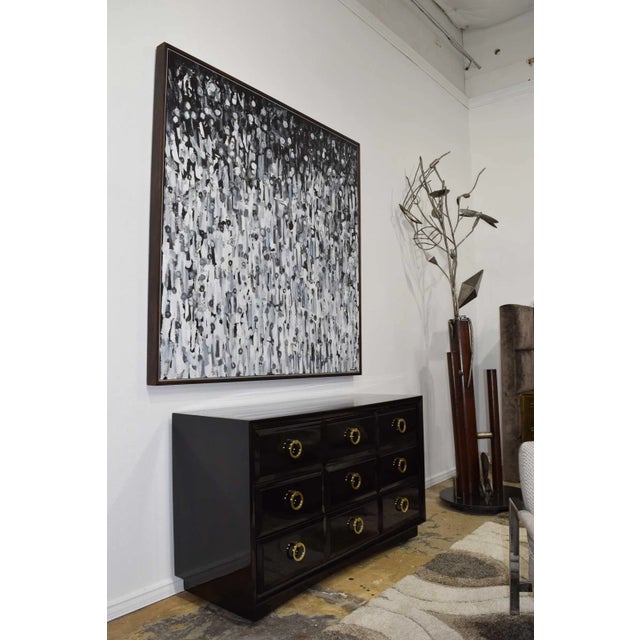 Wood Larry Locke, "The Crowd" , Acrylic on Canvas, DTD 2019 For Sale - Image 7 of 8