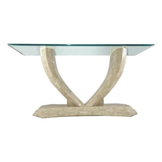Robert Marcius for Maitland Smith Arched Tessellated Stone Console Table For Sale