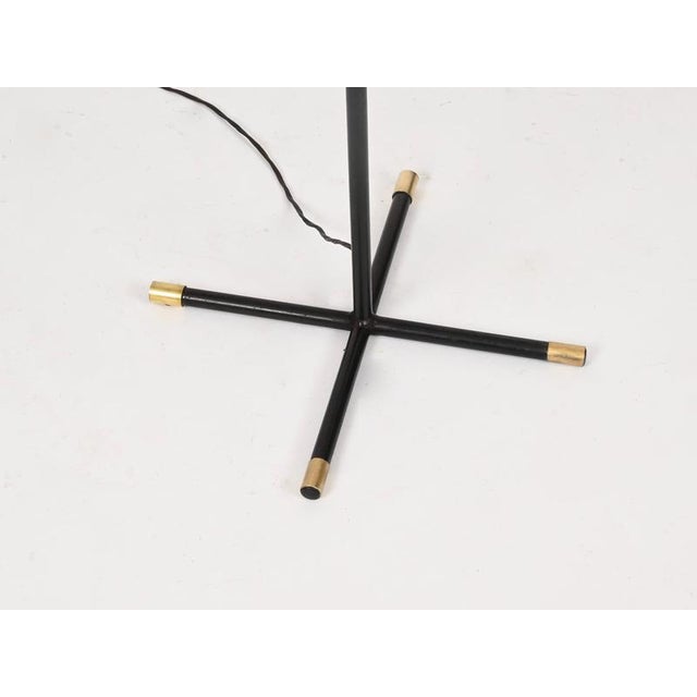 Italian Floor Lamp in Metal, Rattan, Brass and Red Acrylic attributed to Dal Vera, 1950s For Sale - Image 6 of 17