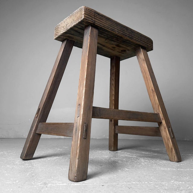 Taishō Era Wooden Fumidai Stool, Japan, 1920s | Chairish
