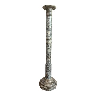 Antique Carved Marble Pedestal Column Stand For Sale