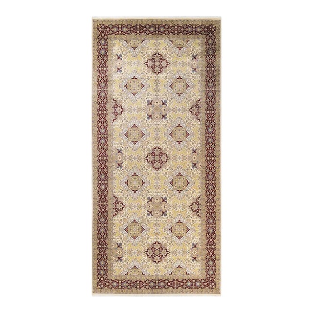 Mogul, One-of-a-Kind Hand-Knotted Area Rug - Ivory, 6' 1" x 13' 1" For Sale