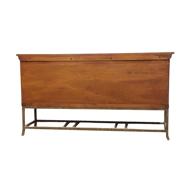 Hickory White Burled Walnut Italian Modern 70" Sideboard Buffet W. Metal Base 41024-41 For Sale - Image 12 of 14