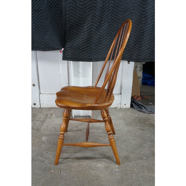 6 Vintage Kli Logatec Slovenia Windsor Style Solid Maple Bow Back Dining Chairs For Sale - Image 9 of 18