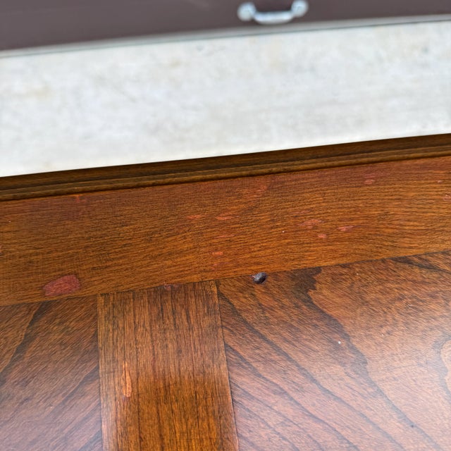 1970s Ethan Allen Classic Manor English Traditional Maple 3 Drawer Writing Desk or Library Table (15-9010) For Sale - Image 17 of 18