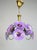 Glass Vintage Floral Glass Chandelier Hand Painted Purple Ceiling Light One of a Kind Statement Lighting For Sale - Image 7 of 11