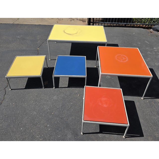 1970s Richard Schultz Style Knoll Aluminum and Blue Enamel Side-Coffee Table For Sale - Image 18 of 18