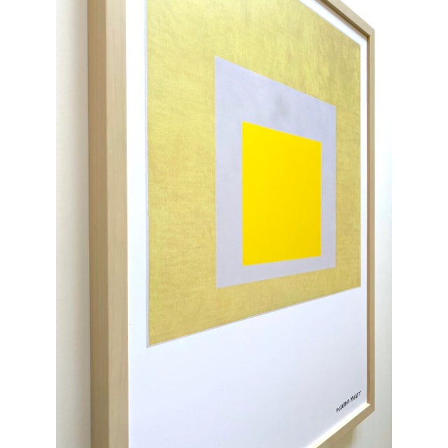 Wood Josef Albers Modernist Lithograph Print Framed Museum Poster " Study for Homage to the Square Evident " 1960 For Sale - Image 7 of 13