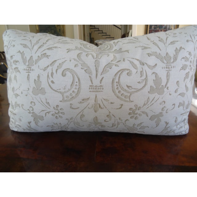 Boho Chic Fortuny Style Pillows a Pair For Sale - Image 3 of 4