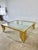 Metal Monumental Vintage Brass & Glass Square Coffee Table, Cityscape Manner, 48 X 48 For Sale - Image 7 of 18