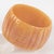 Plastic Milky Pink Bakelite Bangle Bracelet with Geometric Carving For Sale - Image 7 of 7
