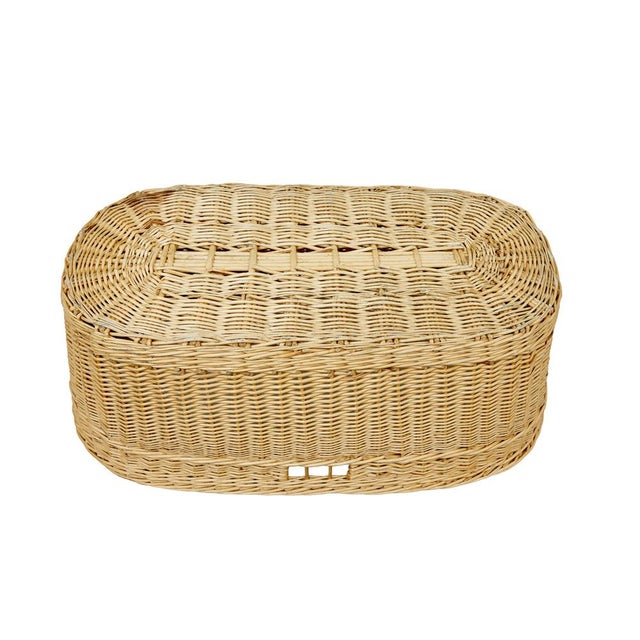 Antique Swedish Hand Woven Linen Basket, 1900 For Sale - Image 6 of 9