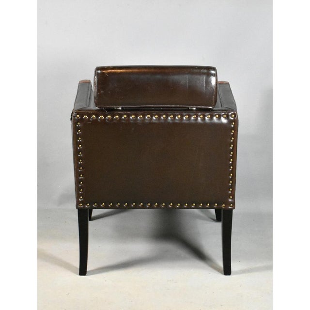Brown Mid-Century French Lounge Chair in Leatherette, 1960s For Sale - Image 8 of 14