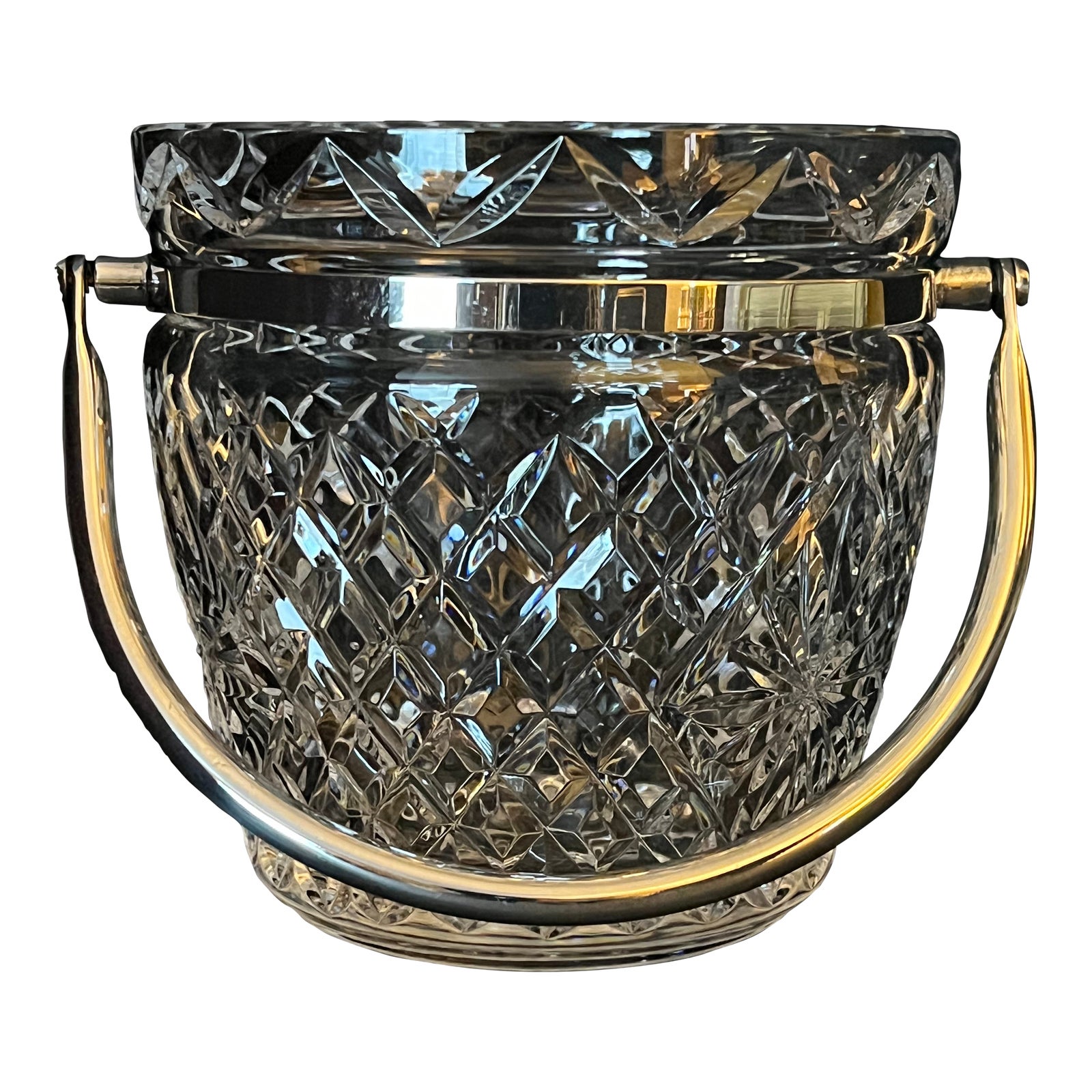1990s Waterford Crystal Ice Bucket With Silver Plate Handle Chairish