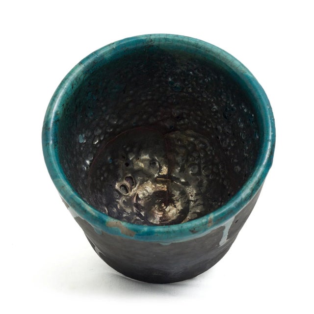 Black Green Metal Coating Artide Vase Mangkuk Ceramic Bowl by Laab Milano For Sale - Image 6 of 8