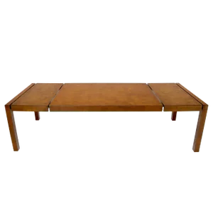 Large Widdicomb Burl Wood Rectangle Dining Table with Two Leaves