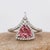 Contemporary 1.7cts Pink Tourmaline and Earth Mined Diamonds Ring in 14k Solid White Gold For Sale - Image 3 of 8