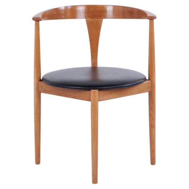 Armchair in Oak and Black Leather by Vilhelm Wohlert, 1960s For Sale - Image 9 of 9