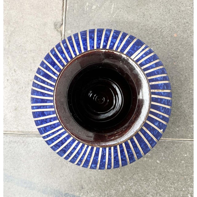 Blue Large Mid-Century German Studio Pottery Floor Vase, 1960s For Sale - Image 8 of 18