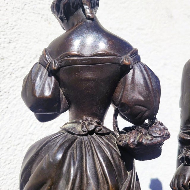 Couple of Gallant Lovers, 19th Century, Bronze, Set of 2 For Sale - Image 13 of 18