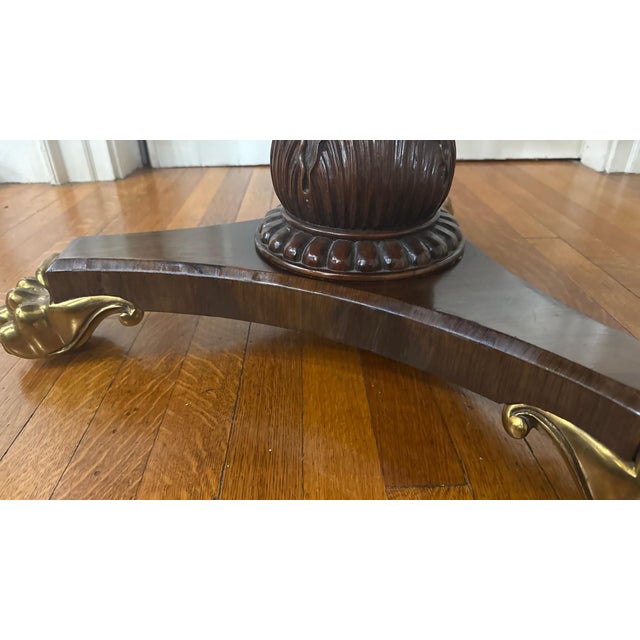 2000 - 2009 Maitland Smith Round Tooled Leather Dining Table For Sale - Image 5 of 12