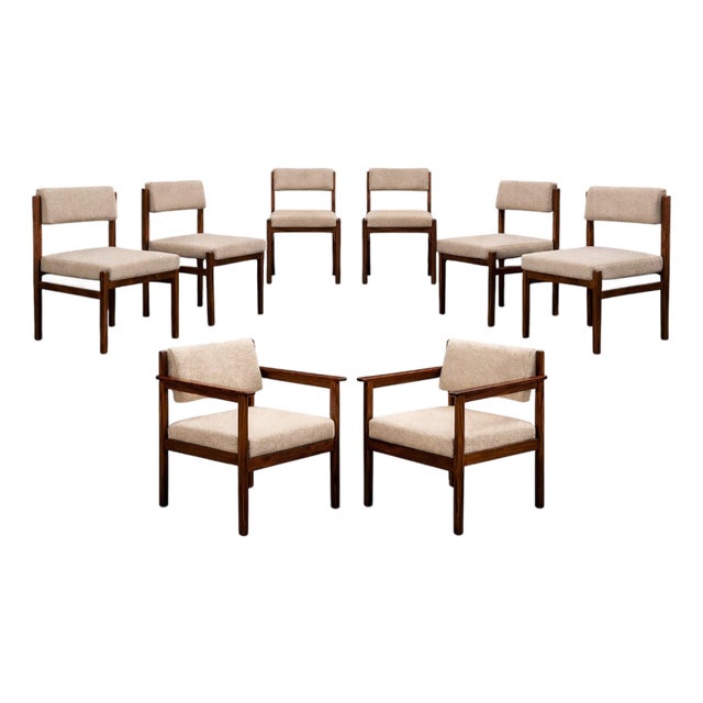 Sergio Rodrigues, 1959. Eight Tiao chairs in Rosewood (2 armchairs + 6 chairs) - Lot 893-894 For Sale