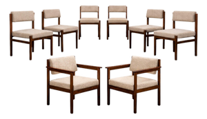 Sergio Rodrigues, 1959. Eight Tiao chairs in Rosewood (2 armchairs + 6 chairs) - Lot 893-894