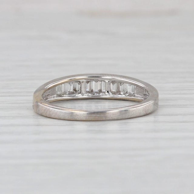 0.33ctw Diamond Wedding Band 18k White Gold Size 6 Stackable Ring Coa Tomas Rae For Sale - Image 4 of 9