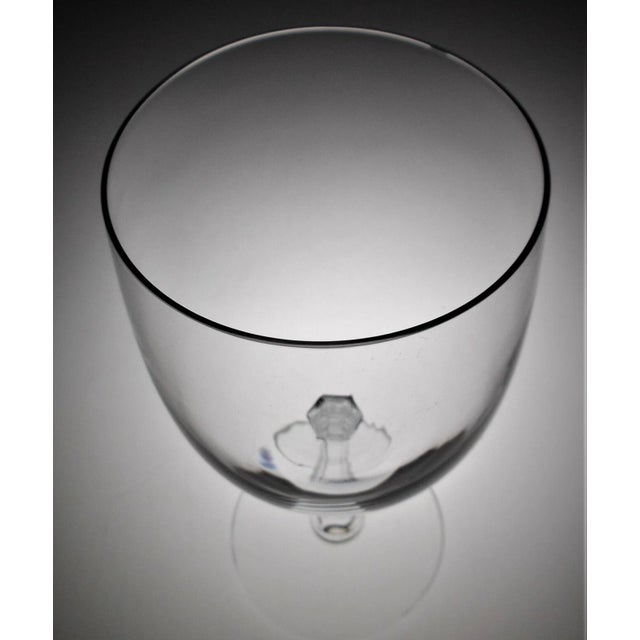 Set of 6 Signed Mid Century Modern Fostoria Wine Glasses in the Fascination Clear Pattern For Sale - Image 12 of 12