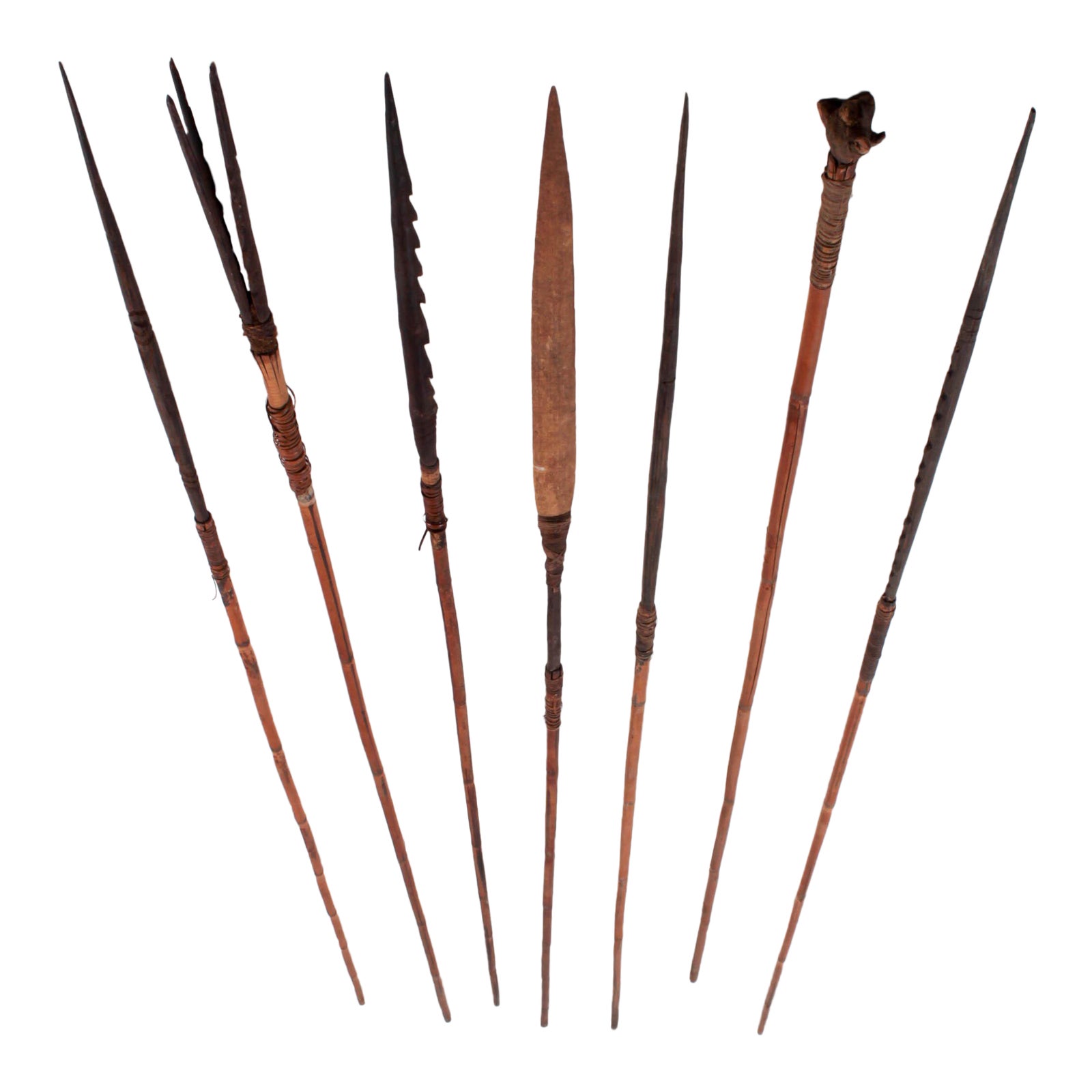 Antique Indigenous Papua New Guinea Throwing Spears Set of 7 Chairish