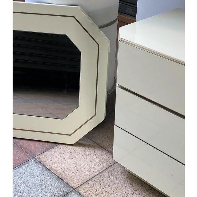 Commode with Mirror Ensemble, Set of 3 For Sale - Image 6 of 12