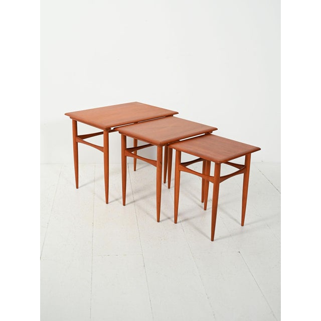 1950s Scandinavian Teak Nesting Tables, 1960s, Set of 3 For Sale - Image 5 of 10