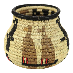 Vintage Native South American Wounaan & Embera Figural Woven Reed Basket 20thC
