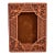 1970s Southwestern Tooled Leather Picture Frame With Croc Embossed Accents For Sale