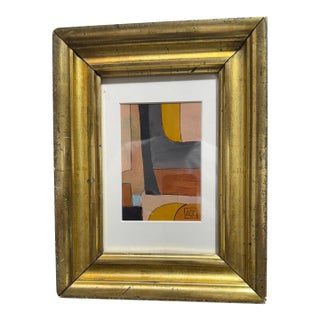 Original Artwork in Antique Frame With Acrylic Easel For Sale