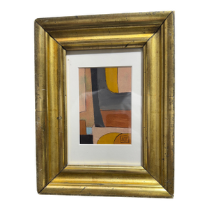 Original Artwork in Antique Frame With Acrylic Easel