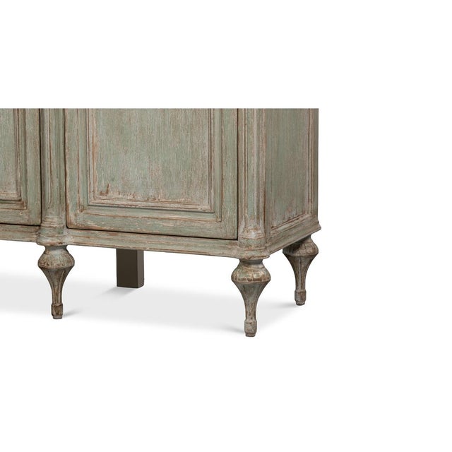 French Provincial Sage Painted Buffet Sideboard For Sale - Image 9 of 11