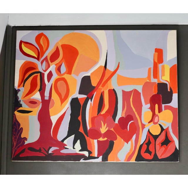 Psychedelic Composition, 1970s, Canvas Painting For Sale - Image 12 of 15