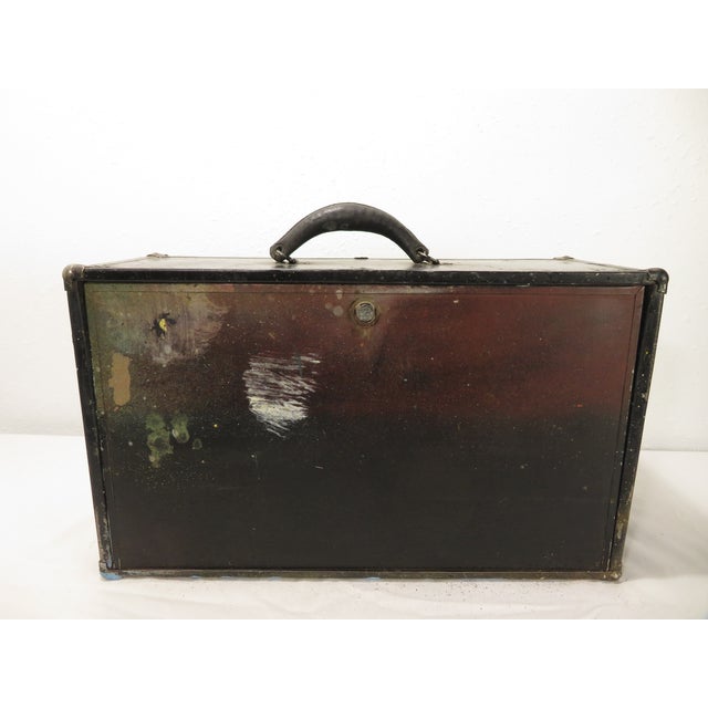 Antique 8 Drawer Oak Machinists Cabinet Tool Box ~ Wood Chest ~ Industrial Art For Sale - Image 11 of 18