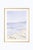 Coastal shoreline wall art featuring a soft pastel beach scene with gentle waves, delicate linework, and subtle gold...
