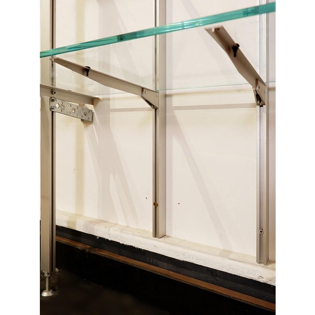 1960s Modular Wall Shelf in Brushed Metal, Glass and Acrylic, 1960s For Sale - Image 5 of 11