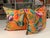 Transitional Pair of Orange Botanical Manual Canovas Pillows For Sale - Image 3 of 6