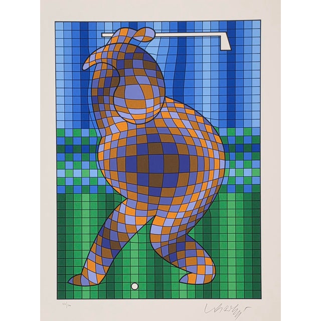 ARTIST: Victor Vasarely TITLE: Golfer Variant 3 MEDIUM: Serigraph SIGNED: Hand Signed by Victor Vasarely EDITION NUMBER:...