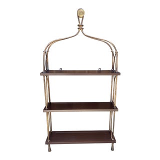 Hollywood Regency Rope & Tassel Hanging Wall Shelf For Sale