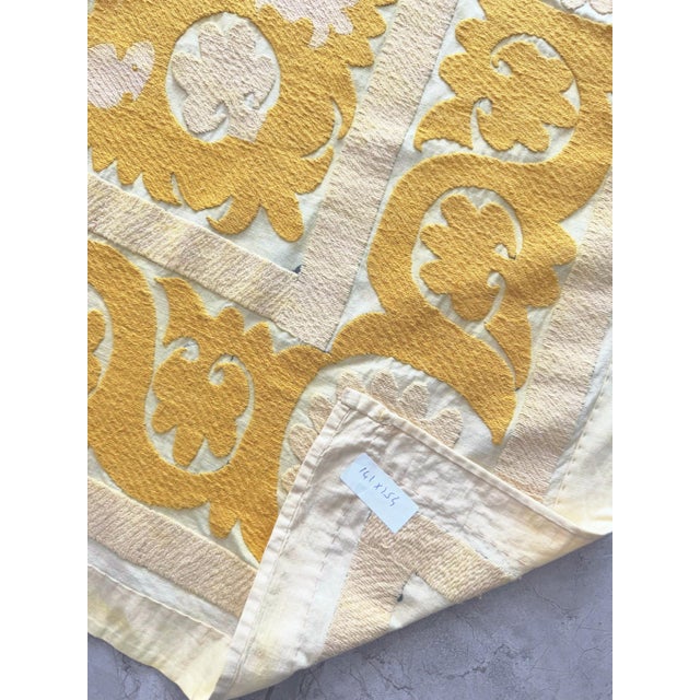 Tan Suzani Tribal Textile - Neutral Tan Tashkent Embroidery, 4'8'' X 5'1'' For Sale - Image 8 of 8