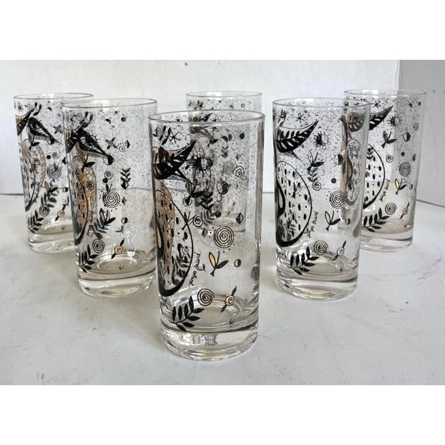 Georges Briard Set of 6 Georges Briard 22k "Forbidden Fruit" Apple Tall Glasses For Sale - Image 4 of 8