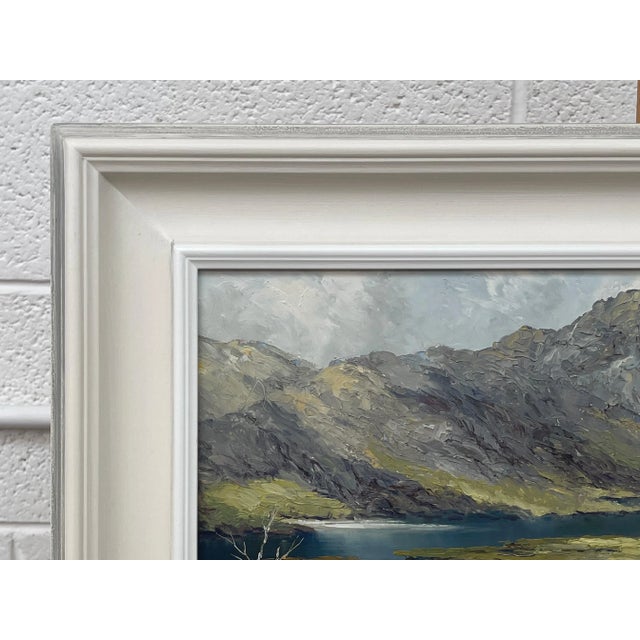 Charles Wyatt Warren, Mountain Lake Landscape Impasto Oil Painting by 20th Century British Artist, Mid-20th Century For Sale - Image 12 of 13