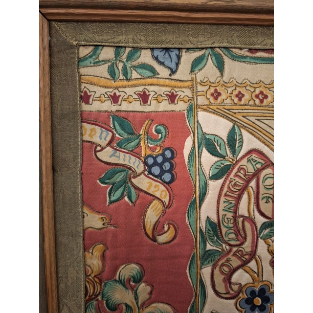 Asian Vintage Hand Painted on Silk Woven with.gold Thread Embroidery For Sale - Image 3 of 15